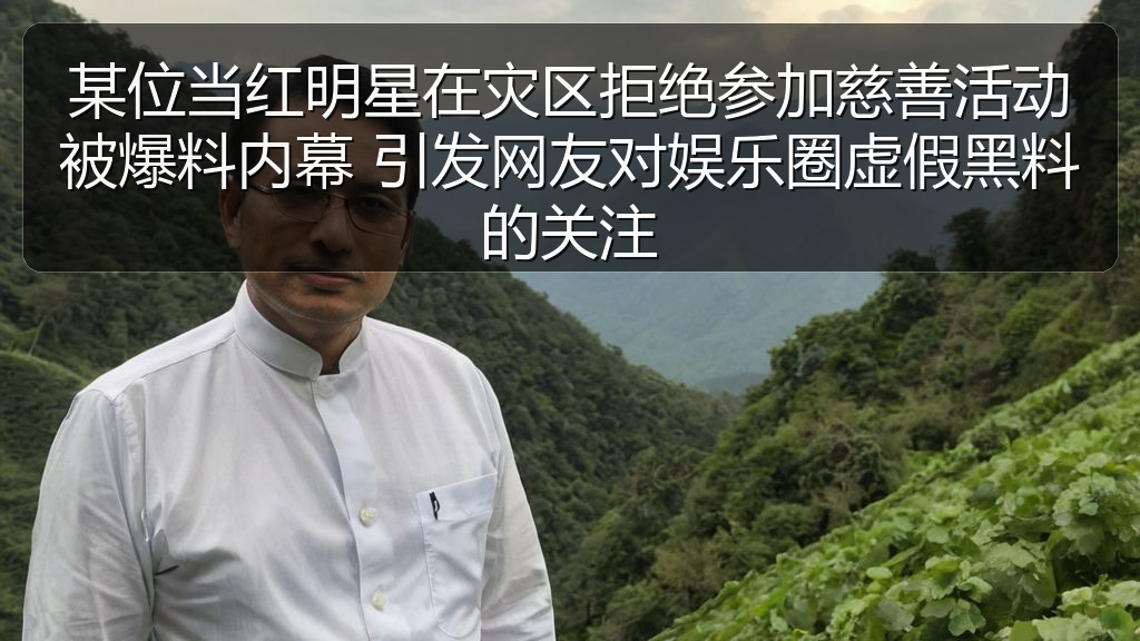 某位当红明星在灾区拒绝参加慈善活动被爆料内幕 引发网友对娱乐圈虚假黑料的关注